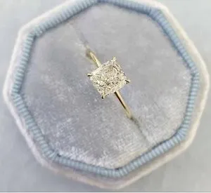 Authentic Moonlit Vow: Radiant Crushed Ice Moissanite Engagement Ring