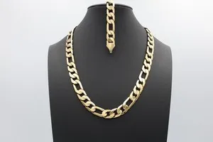 Authentic The Golden Path of the Figaro: Radiant 14k Plated Chain and Bracelet Ensemble