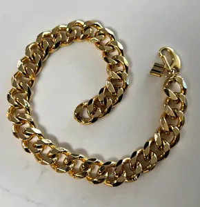 Authentic Slick It Up Heavy-Weight 18K Gold Plated Stainless Steel Cuban Link Necklace