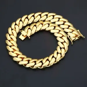 Authentic Heavy Big 10-22mm 14k Gold Plated Cuban Link Chain Bracelet
