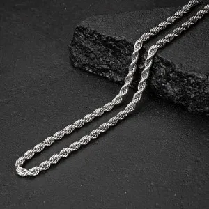 Authentic Twist of Destiny: Mystical White Gold Plated Chain for Spiritual Elevation