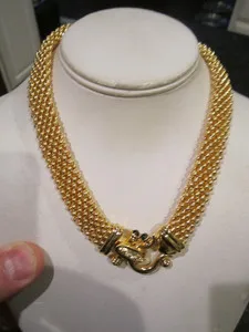 Authentic Decoding the Mystical Art Deco Vortex: Heavy Gold Plated Necklace