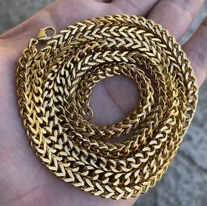 Authentic Guardian of Prosperity: 18K Gold Plated Franco Chain Necklace