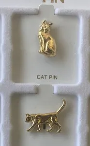 Authentic 36 Feline Friends Gold Plated Pins In Original Sealed Tray New - Wholesale