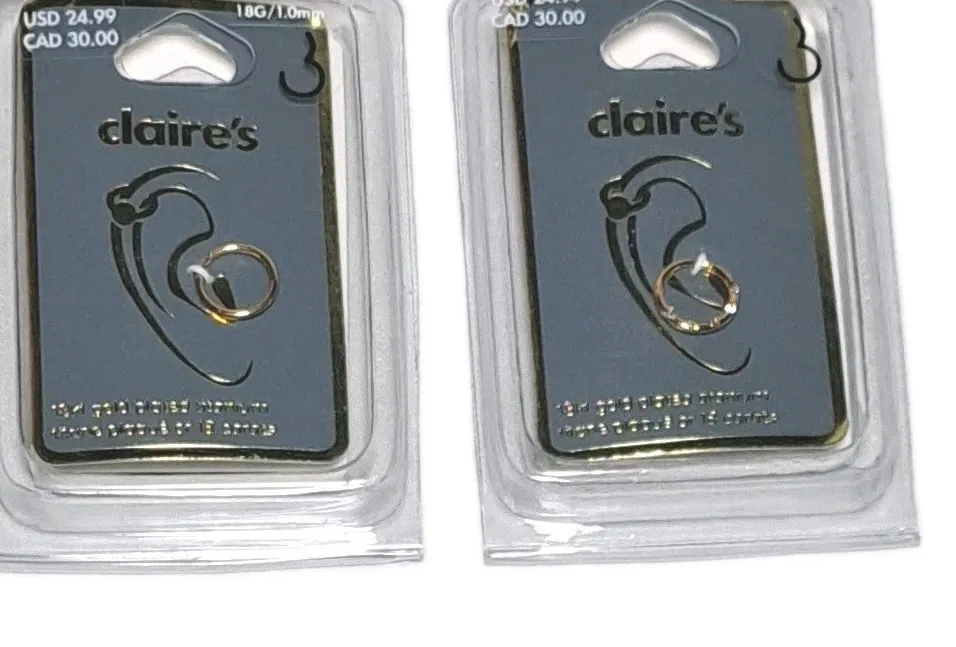 Authentic Celestial Gold‑Laced Titanium Cartilage Rings – Pair of Enchanted Earrings