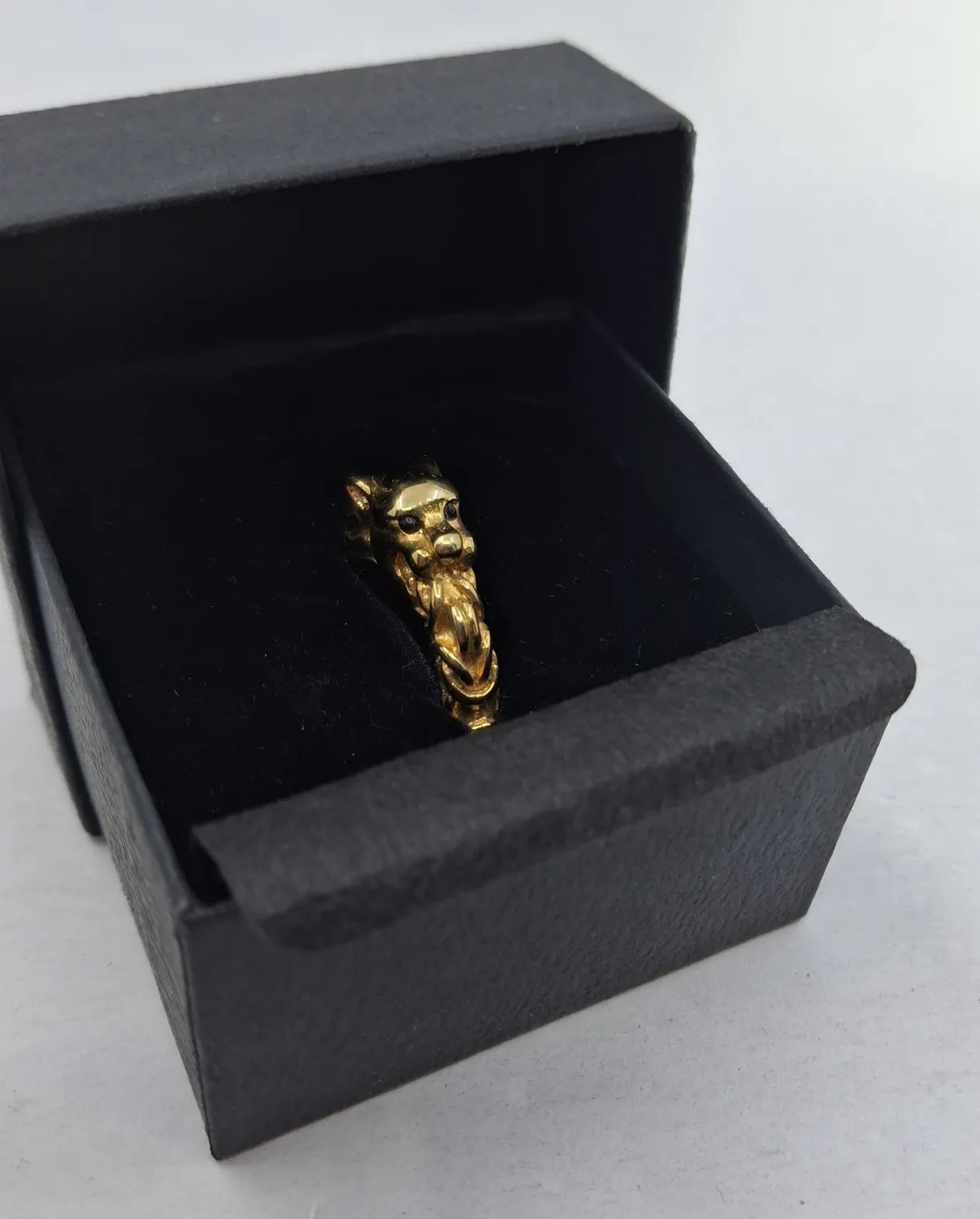 Authentic Gold Plated Chimera Lioness Thick Band Ring Size 7 In Original Box