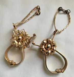 Authentic Vintage - 2 GLOVE CLIPS - Original ABON Box - 14Kt Gold Plated - Classic