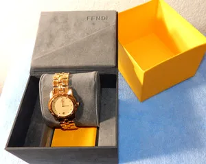 Authentic FENDI 860G Gold Plated Stainless Steel 34mm Date Watch Original Box & Paperwork