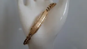 Authentic Antique Gold Plated Bracelet "I'm in Love" Engraved Tag - Original Love Message