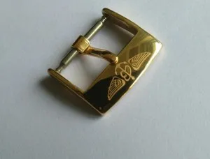 Authentic RARE OLD VINTAGE 16mm BREITLING BRACELET BAND GOLD PLATED ORIGINAL WATCH BUCKLE