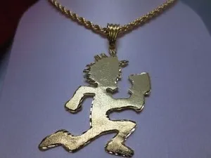 Authentic 14 KT GOLD PLATED ABOUT 3" HATCHET MAN AND 24" 4mm ROPE CHAIN - LIST-$55.99