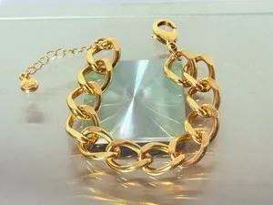 Authentic Mayamar Gold Plated Open Cuban Link Bracelet w/ extender Goldtone Size: about 7"
