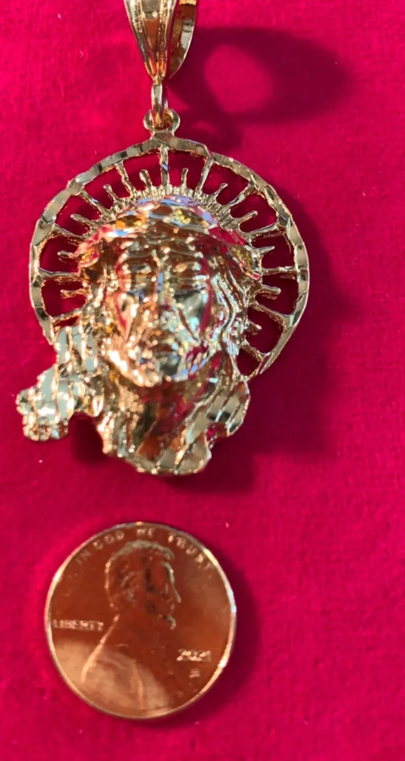 Authentic Radiant Crown of Devotion: 14kt Gold-Plated Sacred Visage Talisman