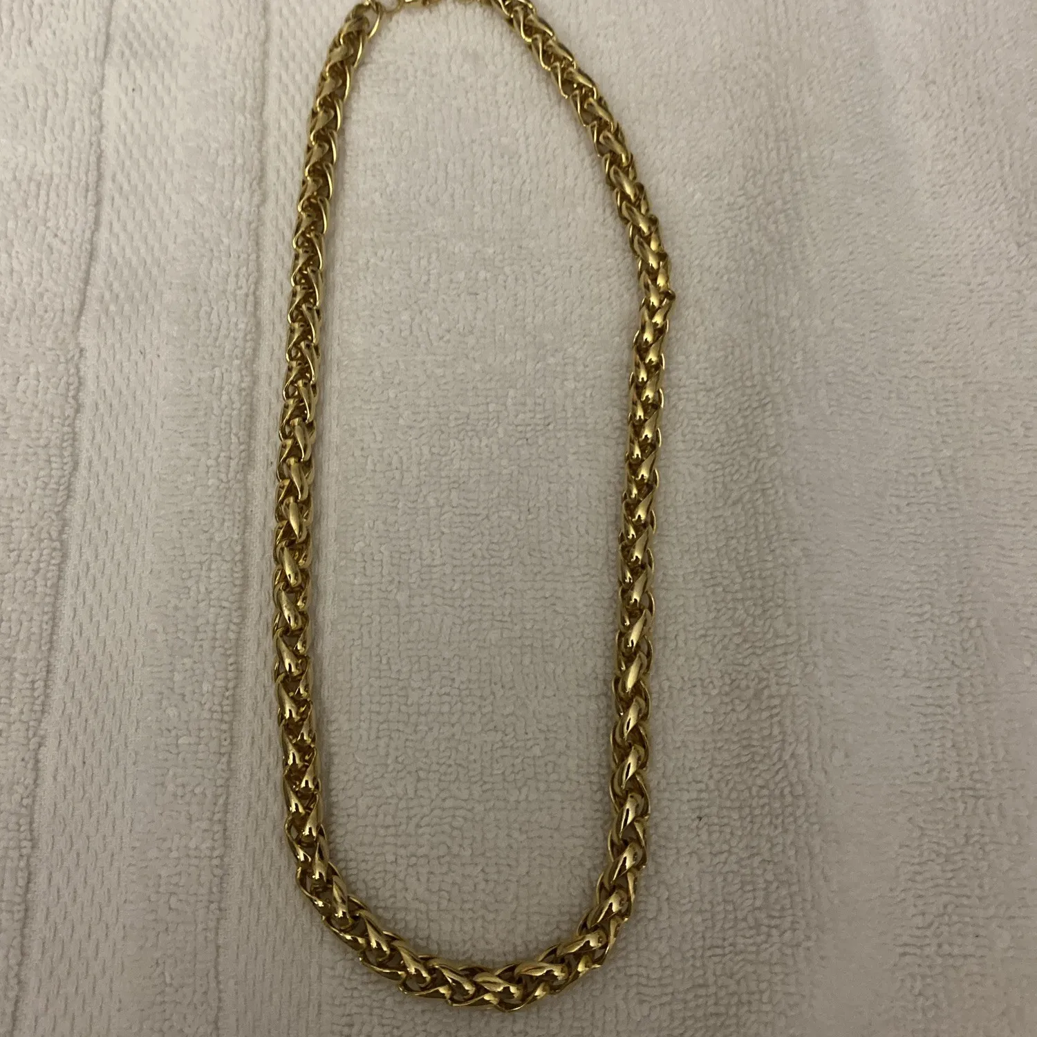Authentic Vintage chunky Gold Plated Necklace 18” about 2 ounces.