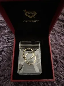 Authentic 14kt Gold Plated Hoops About An Inch 26mm