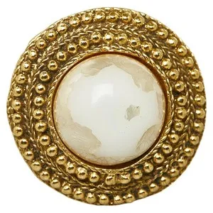 Authentic CHANEL pearl earrings gold plated ladies Round Type White About 32.6mm × 31.0mm