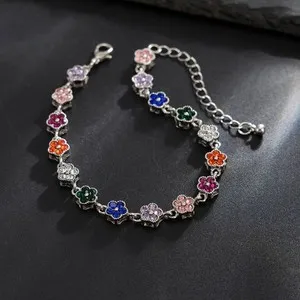 Authentic Blossoming Harmony: Gold Plated Enamel Flower Jewelry Set