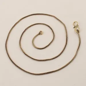 Authentic Gold Plated Snake Chain Necklace Unisex Pendant Chain Jewelry -20 Inch