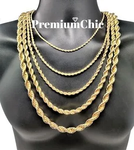 Authentic Ethereal Harmony: 14K Gold Plated Rope Chain for Balance and Protection