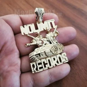 Authentic Hip Hop Jewelry Iced Cubic Zirconia Gold Plated No Limit Records Tank Pendant