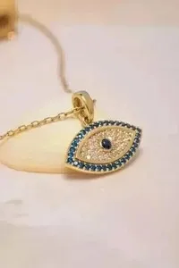 Authentic The All-Seeing Eye of Protection - 2Ct Sapphire & Diamond Evil Eye Pendant
