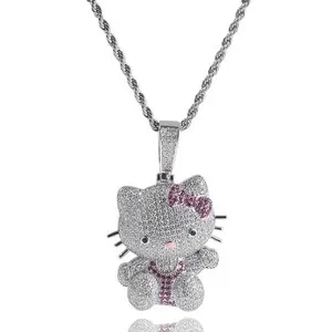 Authentic The Celestial Icon: Radiant White Gold Prismatic Pendant