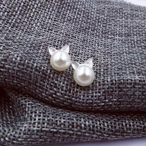 Authentic Celestial Feline Pearl Studs: A Talisman of Intuition and Grace