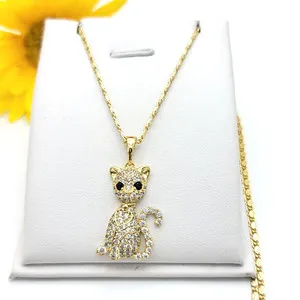 Authentic 14K Gold Plated Kitty Cat Kitten Heart Pendant Necklace. Cat Lover