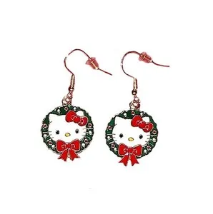 Authentic Golden Solstice Wreath: Hello Kitty Festive Amulet Earrings
