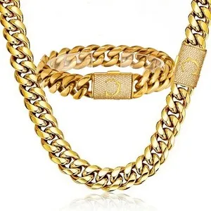 Authentic The Sovereign Gold-Plated Miami Cuban Link Talisman Set