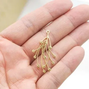 Authentic 2PCS Gold Plated Filigree Charm Pendant 20X36mm GQZ02-G