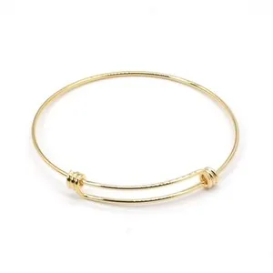 Authentic 2PCS Waterproof PVD Gold Plated Stainless Steel Adjustable Bangle Bracelet SSC42