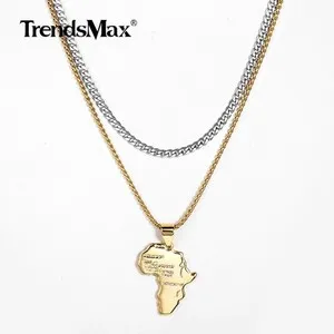 Authentic Ancestral Roots Dual-Chain Talisman - Sacred African Continent Gold-Plated Amulets