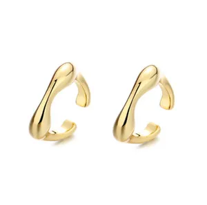 Authentic Radiant Solstice Gold-Plated Geometric Cuff Earrings