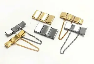 Authentic 10 Metal Watch Band Parts Stainless Steel Center Catch Link Gold Plated & Silver
