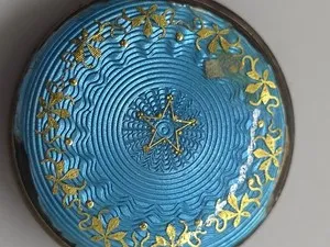 Authentic Vintage Solid Silver Back Enameled Gold Plated Small Pocket Watch For Parts
