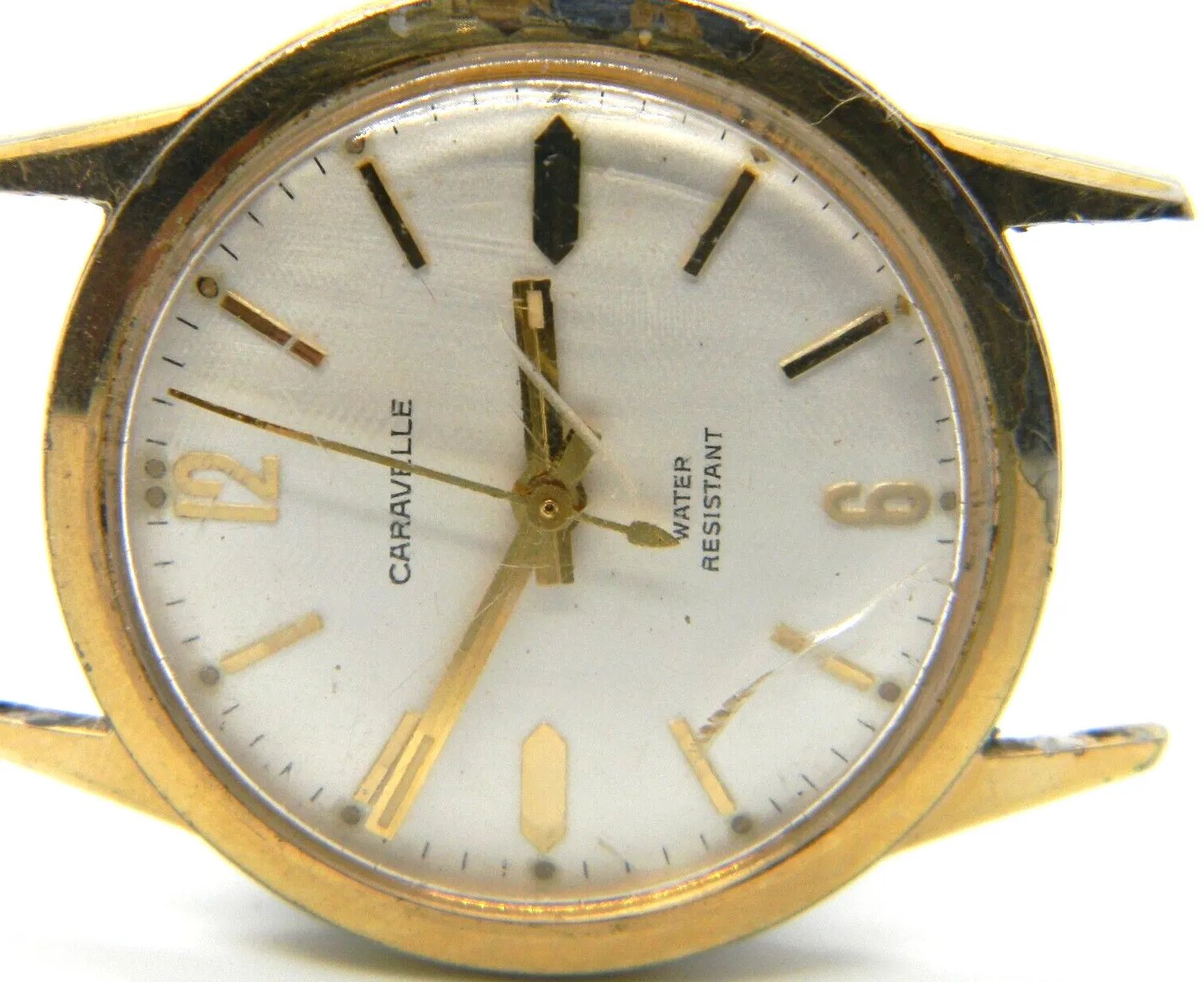 Authentic D127 mens 1970 Vintage Bulova Caravelle Manual N0 Gold Plated Watch parts lot