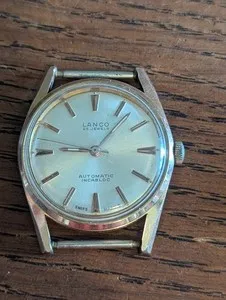 Authentic Partial Lanco 1145 Automatic Gold Plated Watch for Repair / Parts #S580