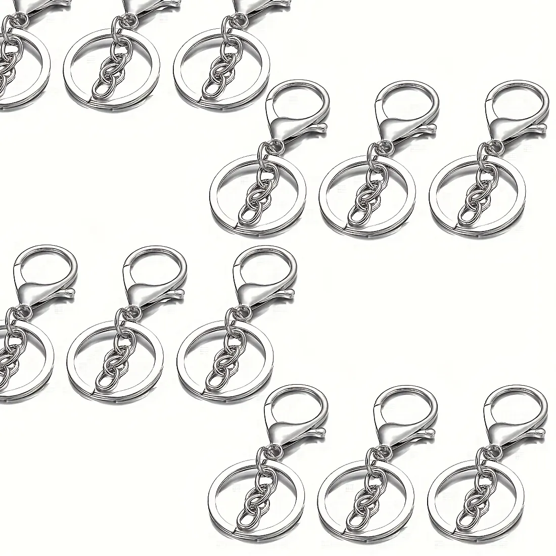 Authentic 12pcs Affordable Durable Versatile Blank Keychain Bead Rods Stylish Cheap Jewelry Parts Bracelets, Necklaces Bags