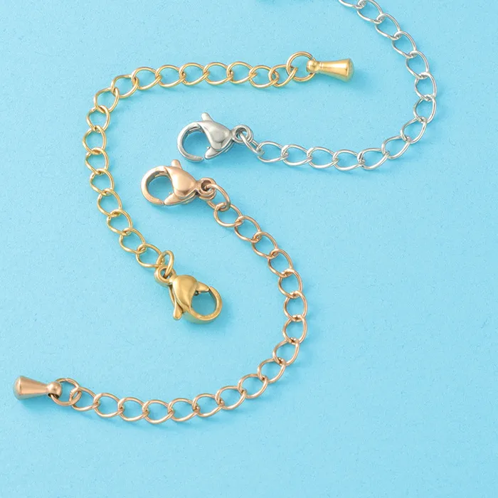 Authentic 10Pcs/Lot 7cm 3 Color Lobster Hook-and-Tail Connector DIY Jewelry Parts For Men Womens Necklace