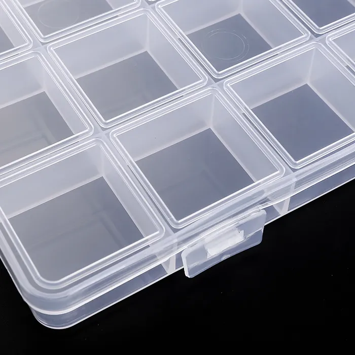 Authentic Plastic Clear Organizer Box Bead Storage Containers with Adjustable Dividers for Craft Jewelry Fishing Tackles Parts Storage