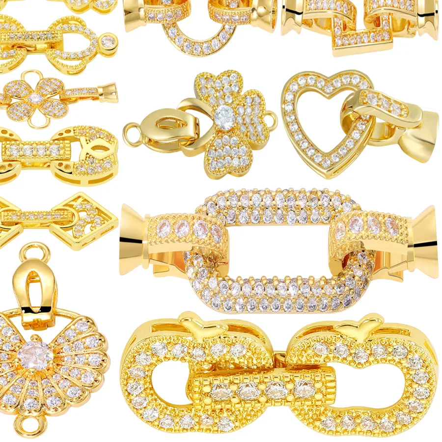 Authentic The Celestial Gateway: Radiant Gold and Zirconia Binding Clasps