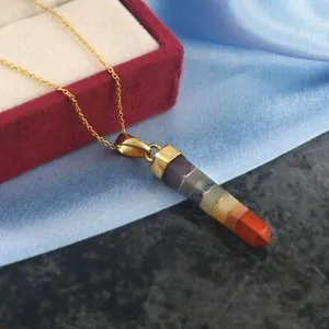 Authentic Seven Chakra Harmony Pendant - Handcrafted Gold-Plated Sterling Silver Amulet