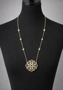 Authentic NEW N Nadri 925 Sterling Silver Gold Plated Medallion Filigree CZ Necklace 18”