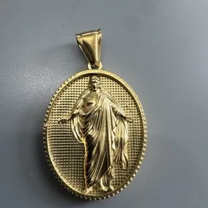 Authentic Jesus Christ Pendant 24” Chain Religious Christian Gold Plated