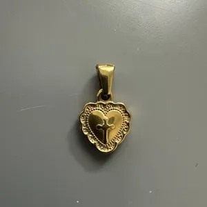 Authentic Cross Heart Gold Plated Double Sided Pendant Faith Religious