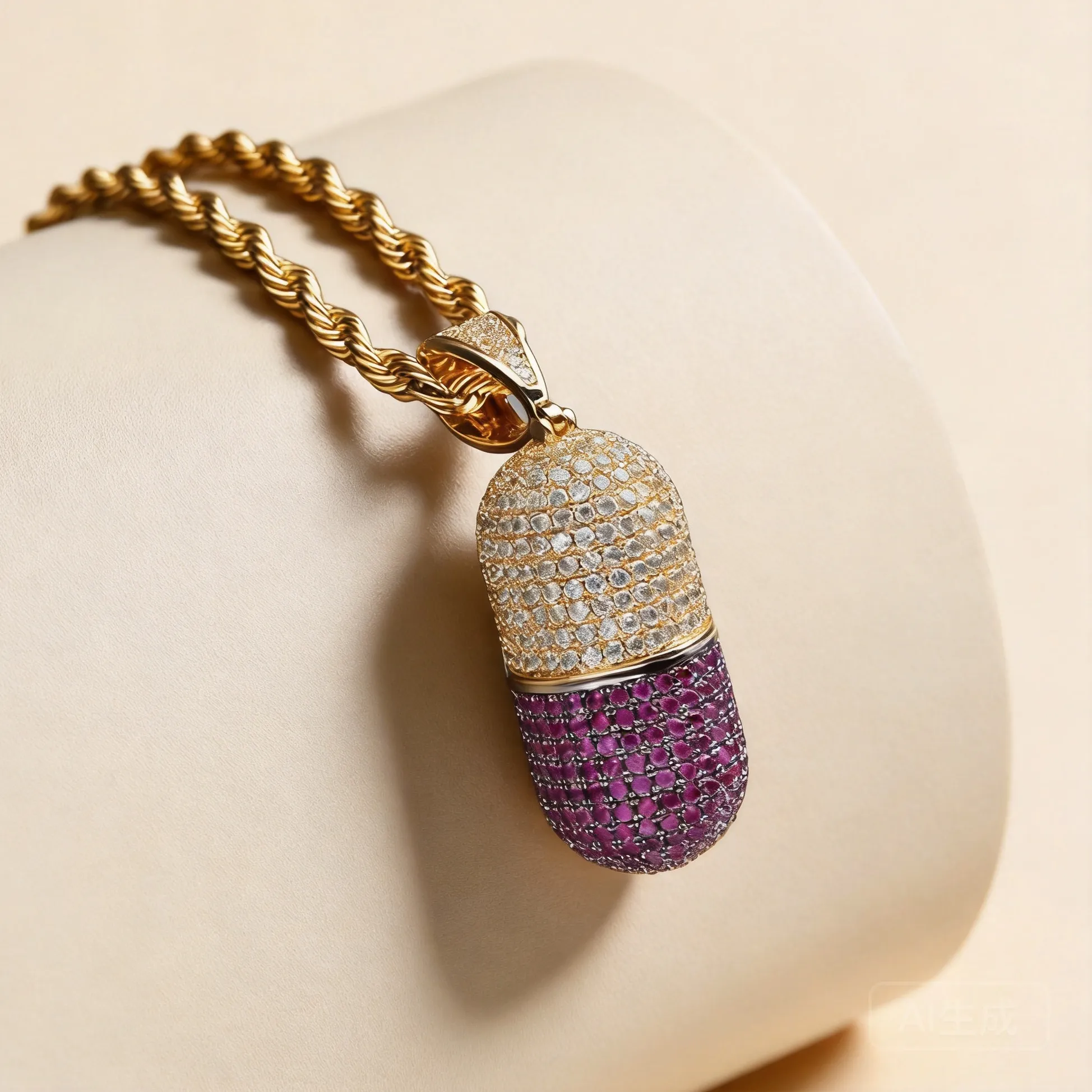 Authentic Zircon Wealth‑Blooming Capsule Talisman – Sparkling Gold‑Plated Amulet for Abundant Fortune
