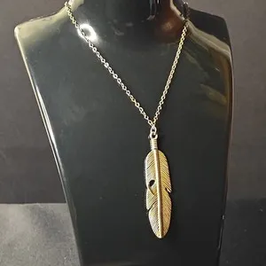 Authentic Celestial Feather Amulet – Gold‑Plated Bohemian Pendant on 28" Mystic Chain