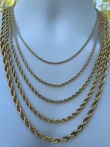 Authentic Weave Your Destiny: 14k Gold Plated Rope Chain Necklace