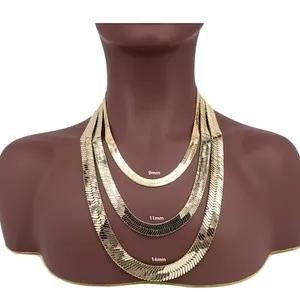 Authentic Solar Flow Herringbone Chain - Celestial Gold-Plated Conduit of Vitality